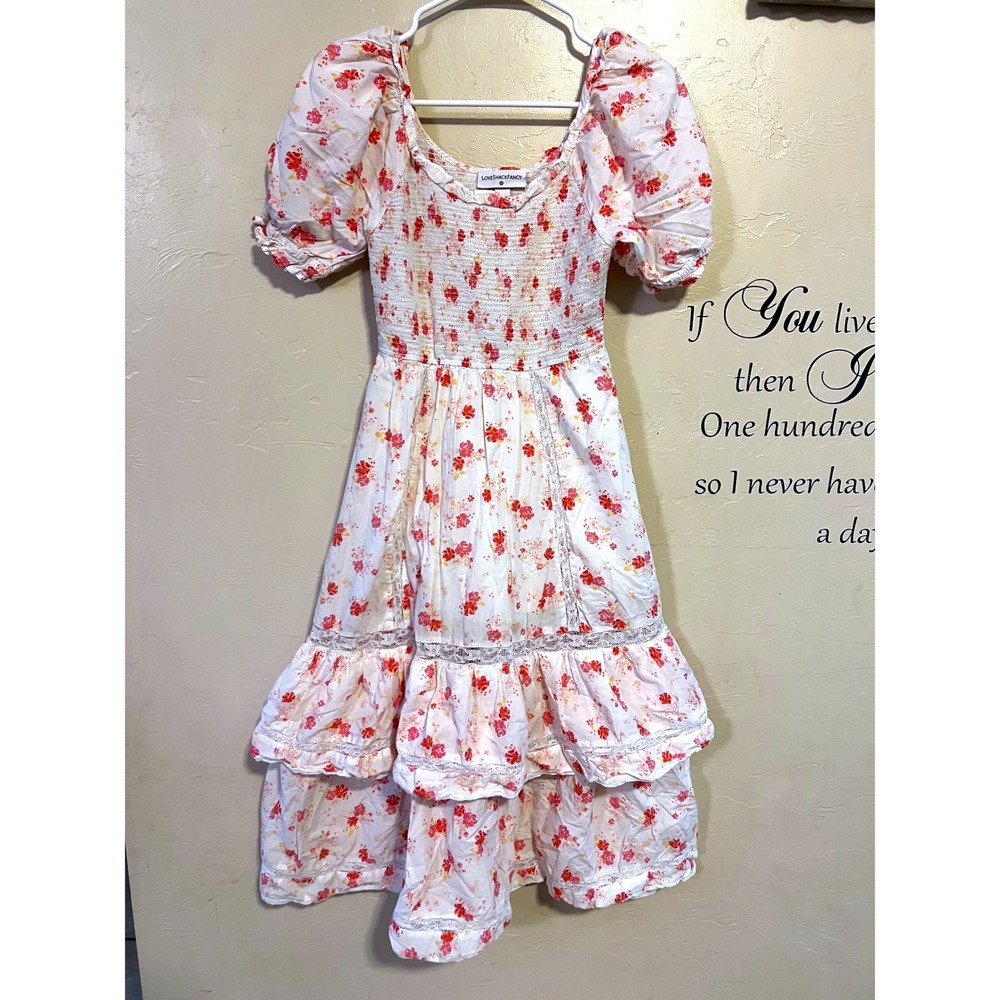 LoveShackFancy x Target Cosette Floral Smocked Tiered Midi Dress XS cottagecore
